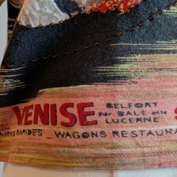 Vintage Y2K Take Two Clothing Beaded Shirt Venice Gondola Size XL - Picture 6 of 9